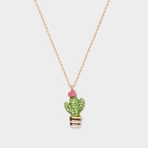 KATE SPADE 12K Gold-Plated Scenic Route Penny Cactus Pendant